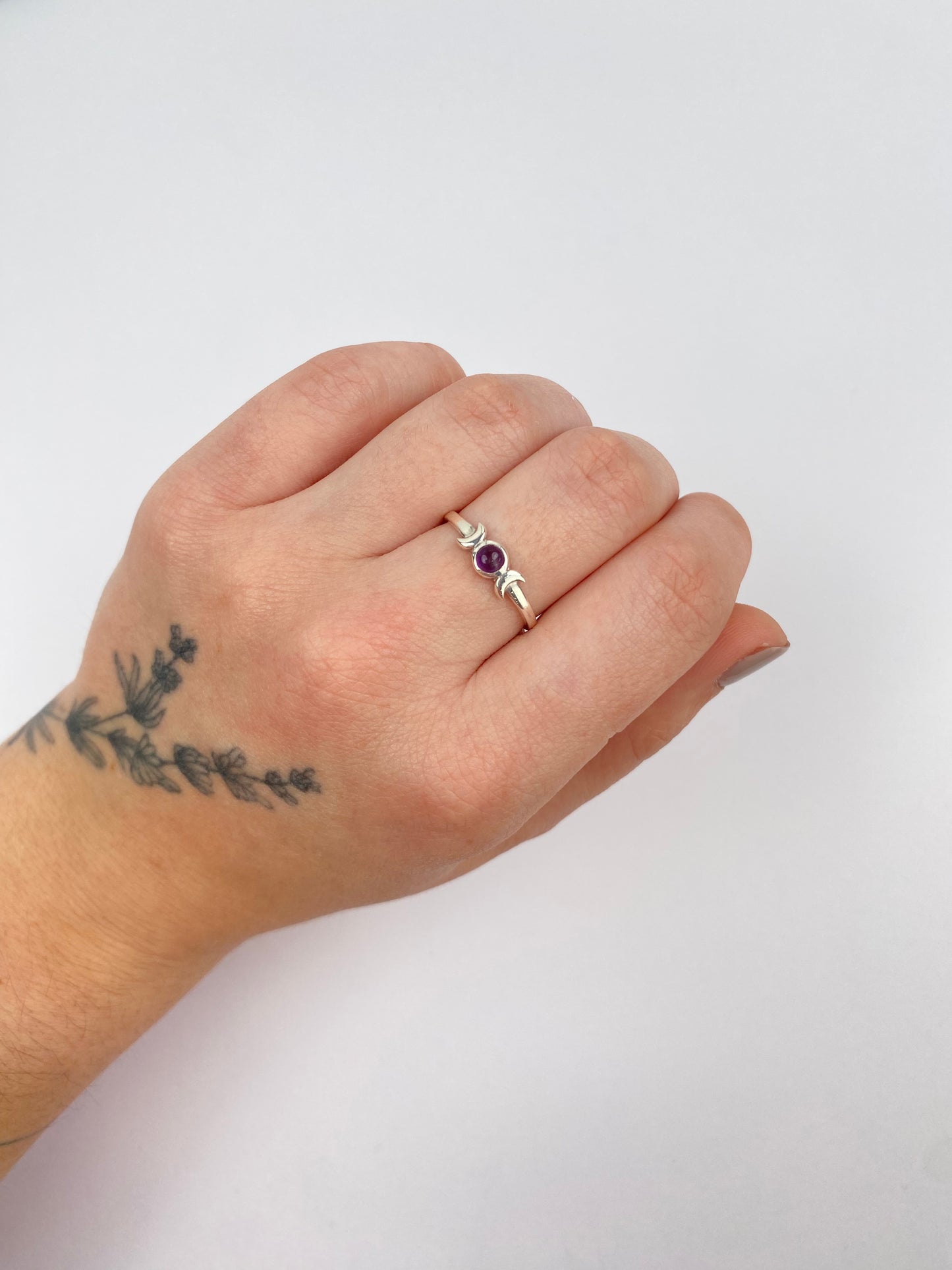 Lunula Ring - Amethyst