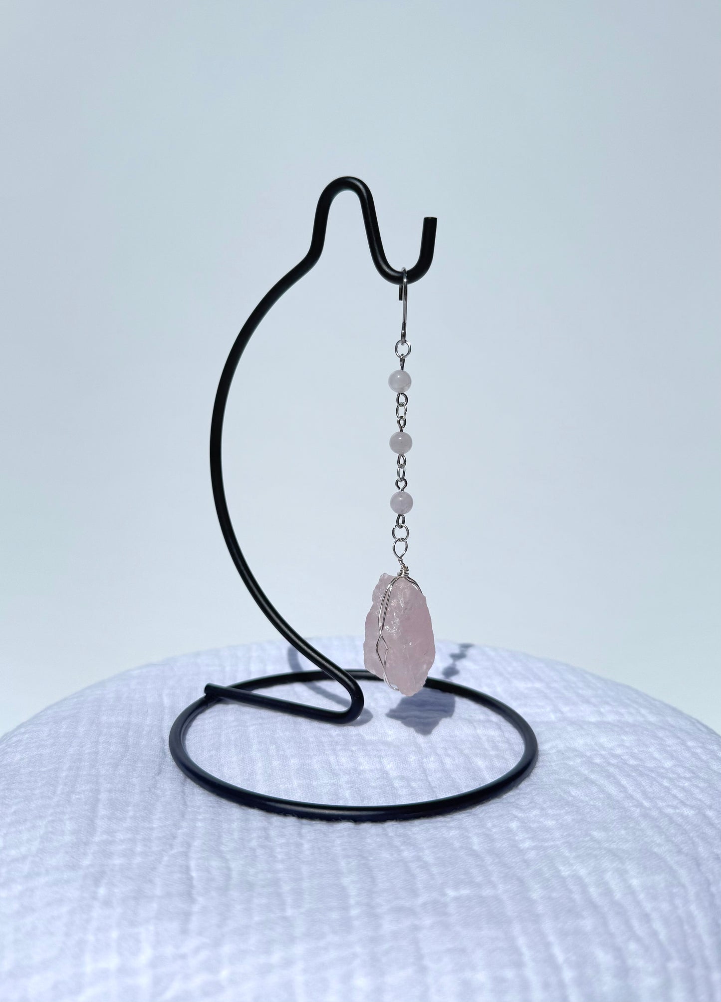 Rose Quartz Wrapped Gemstone Stand