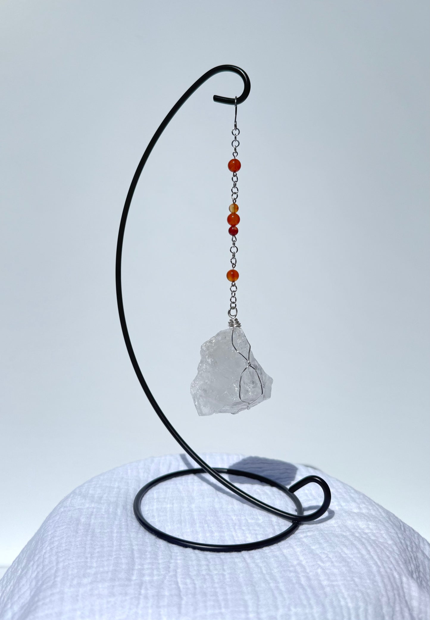 Clear Quartz Wrapped Gemstone Stand