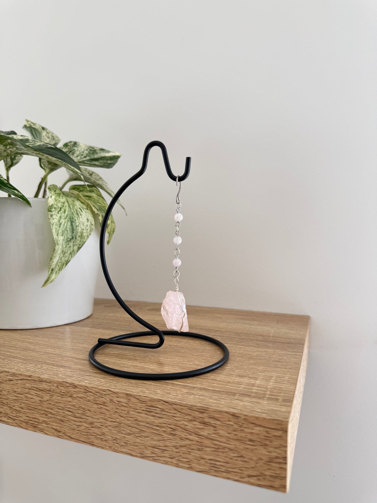 Rose Quartz Wrapped Gemstone Stand