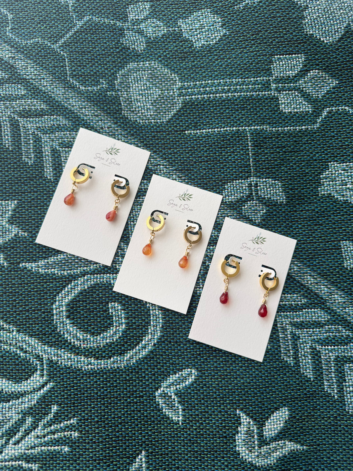 Cleo Earring Gold - Carnelian