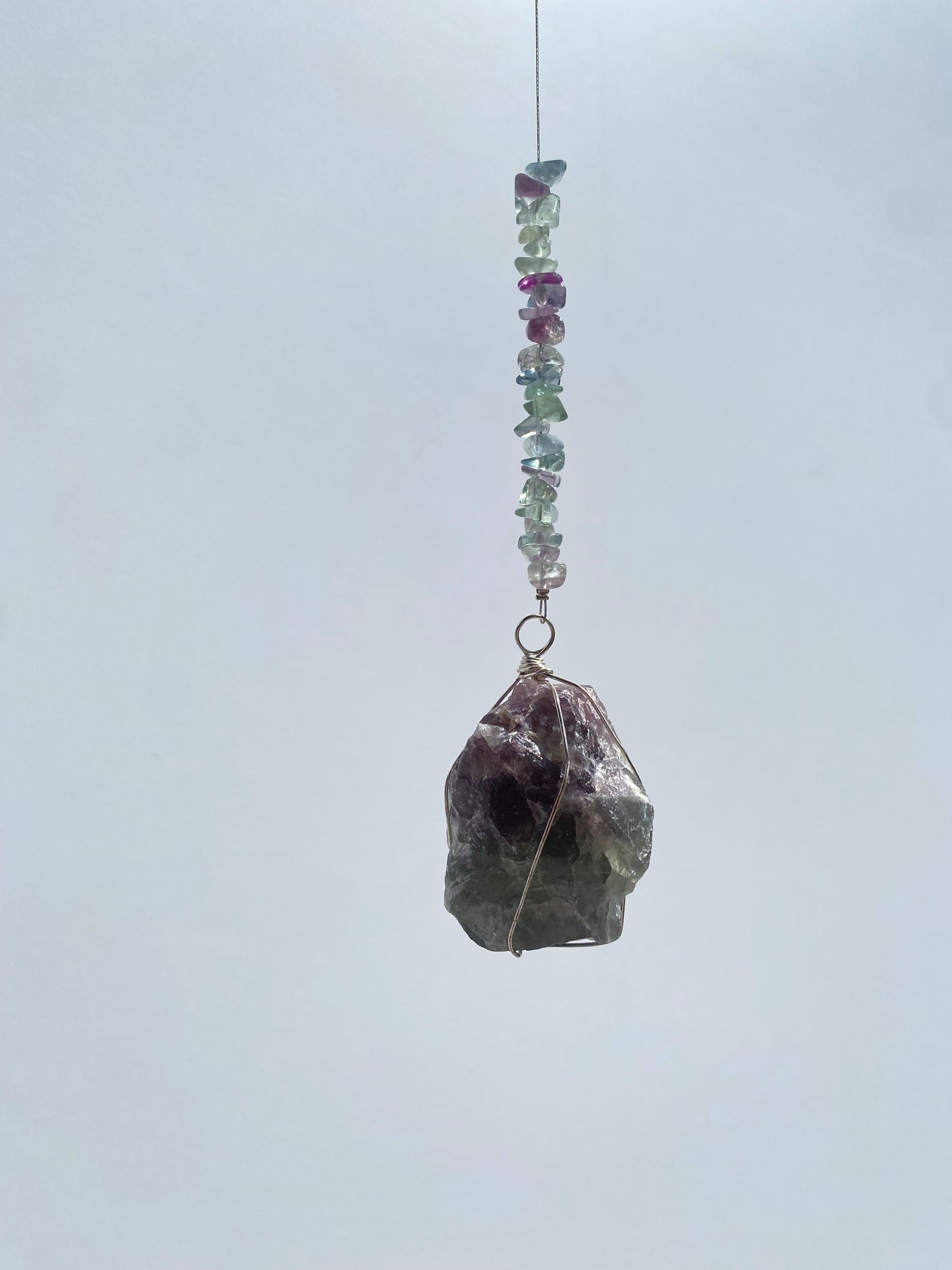 Fluorite Wrapped Hanger