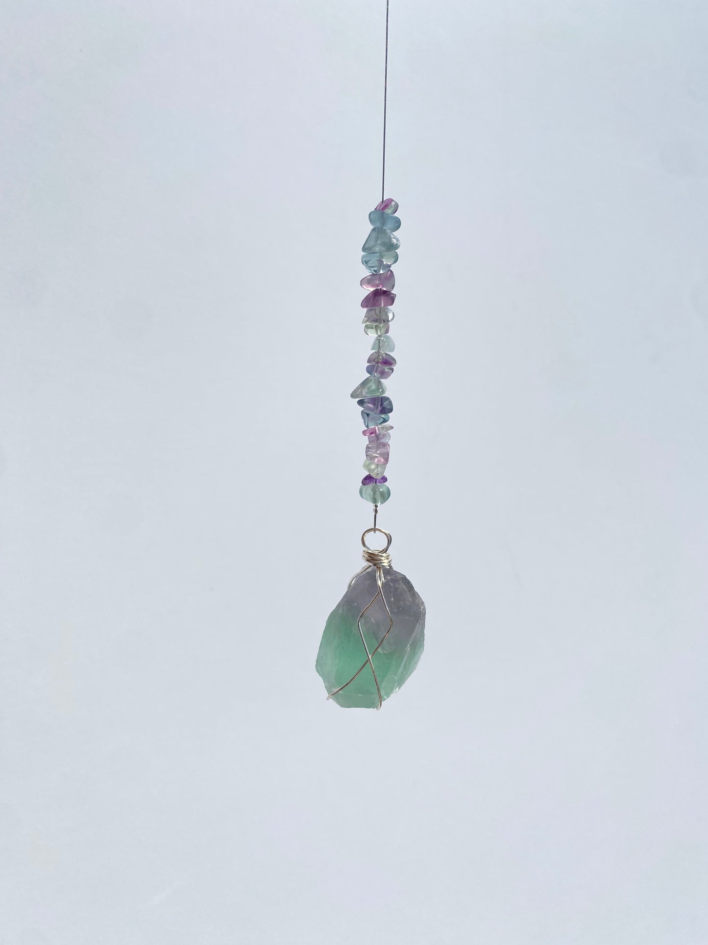 Fluorite Wrapped Hanger