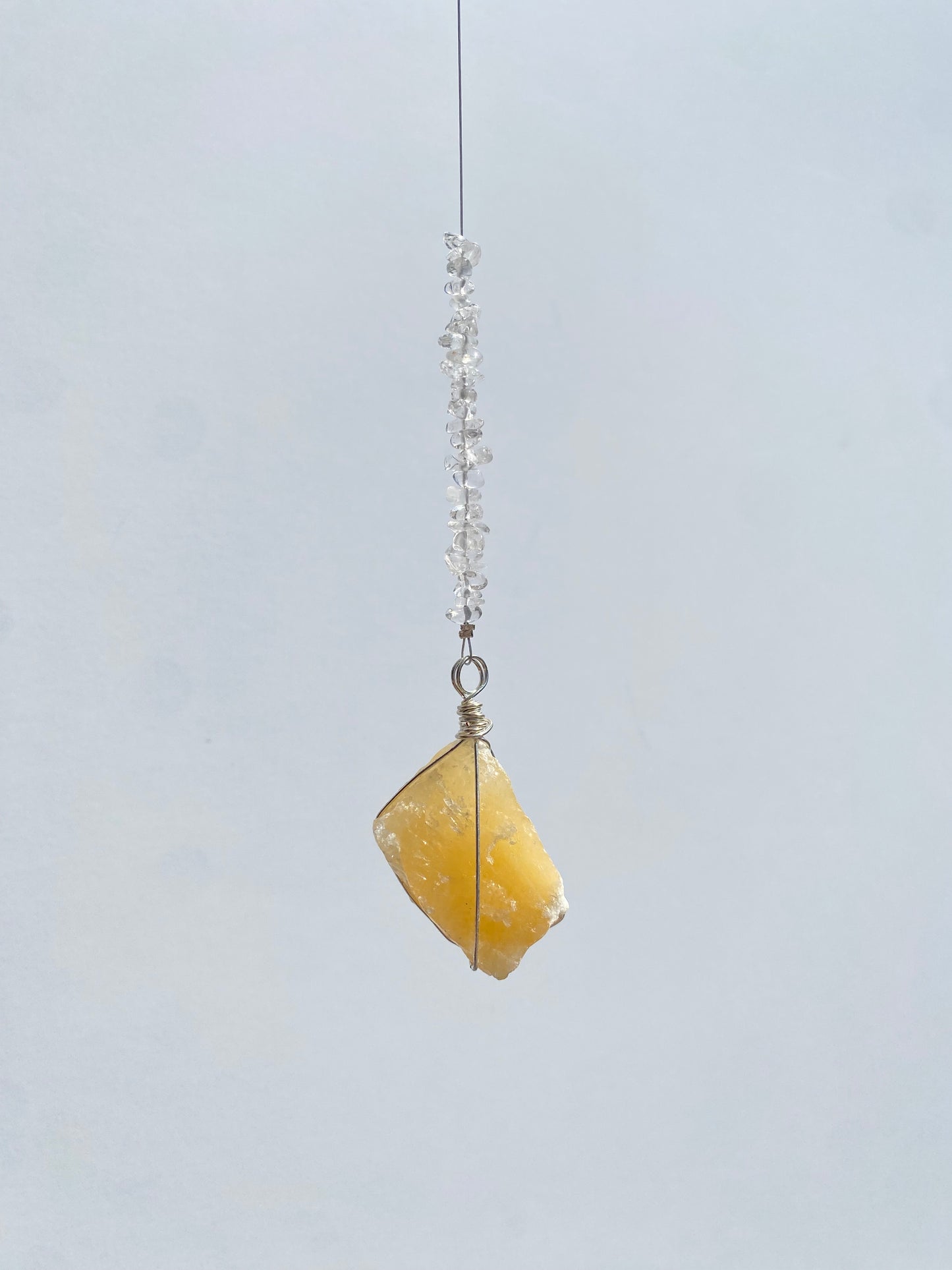 Honey Calcite Wrapped Hanger