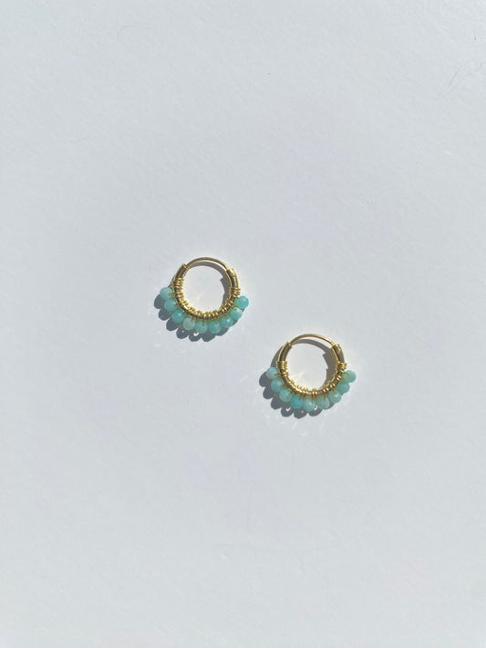 Alina Earring Gold - Amazonite