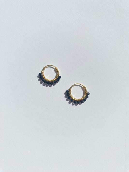 Alina Earring Gold - Black Spinel