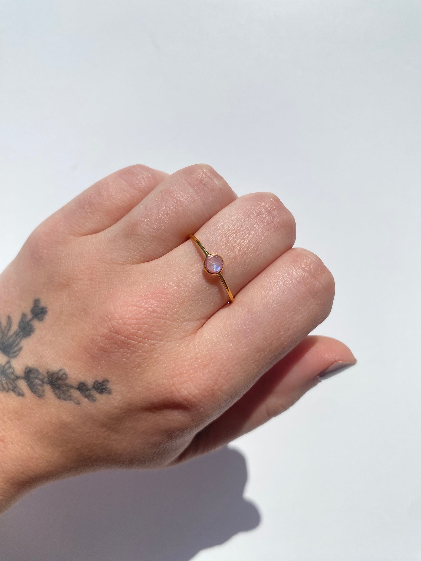 Aurora Ring Gold - Rose Quartz