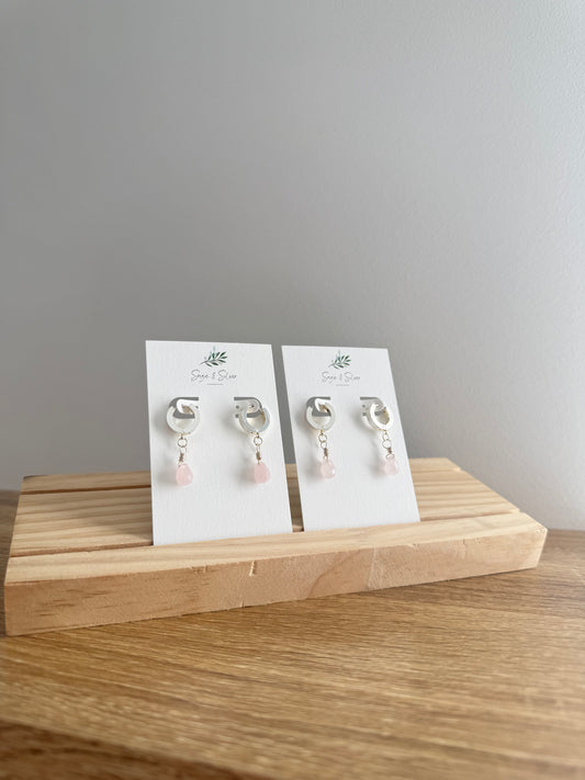 Cleo Earring - Rose Quartz