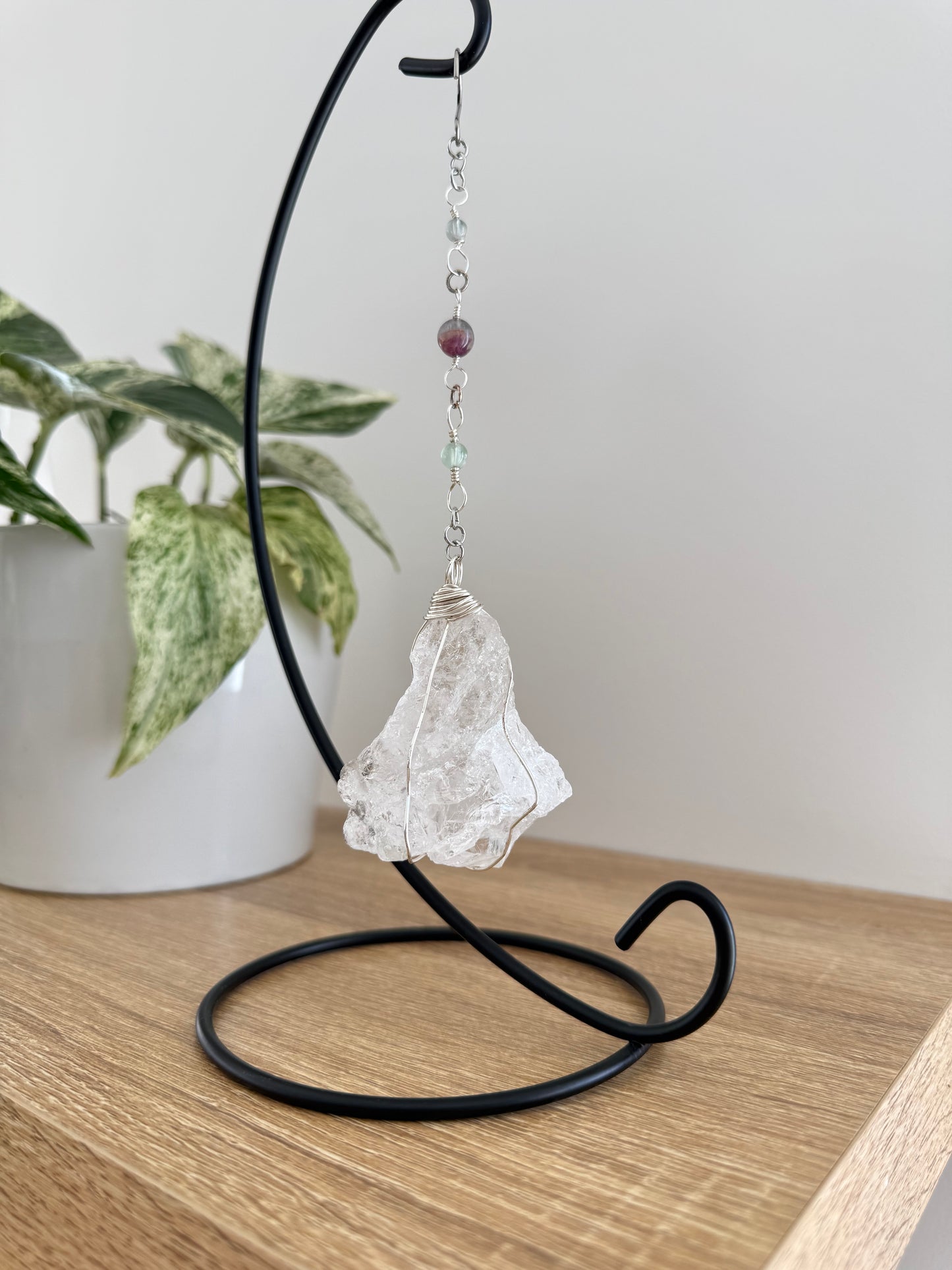 Clear Quartz Wrapped Gemstone Stand