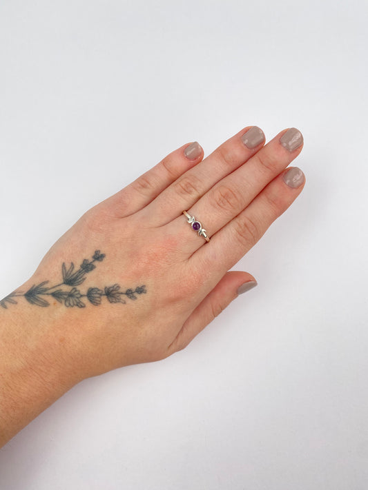 Lunula Ring - Amethyst