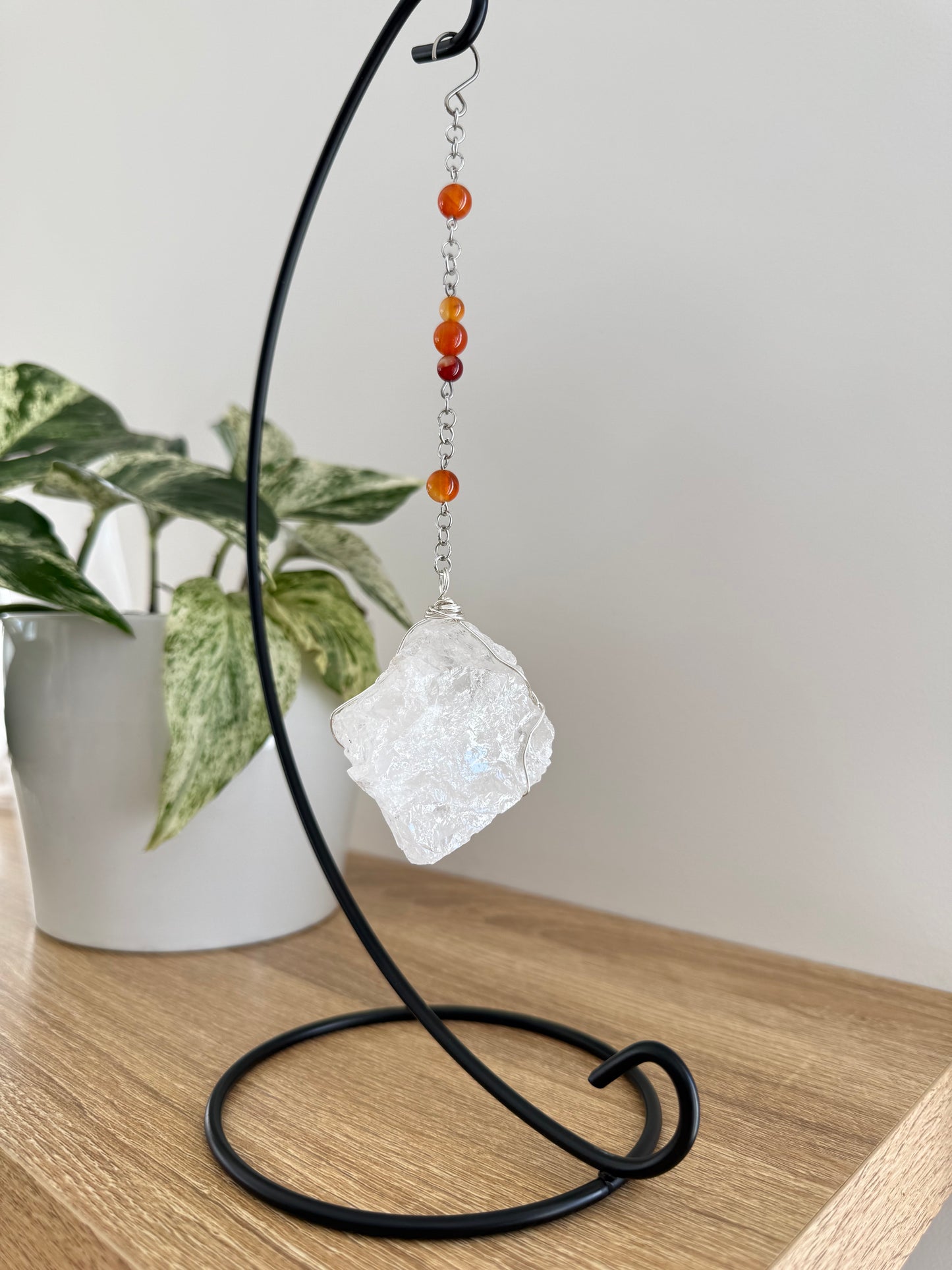 Clear Quartz Wrapped Gemstone Stand