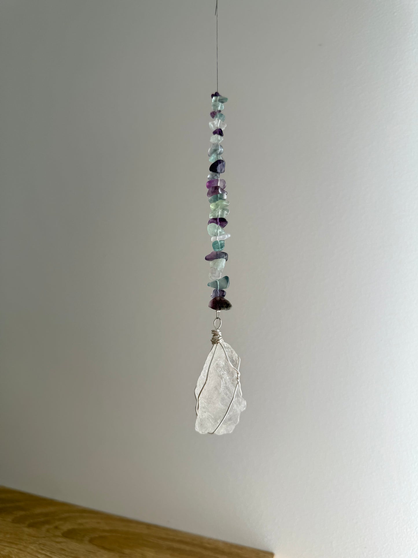 Clear Quartz Wrapped Hanger