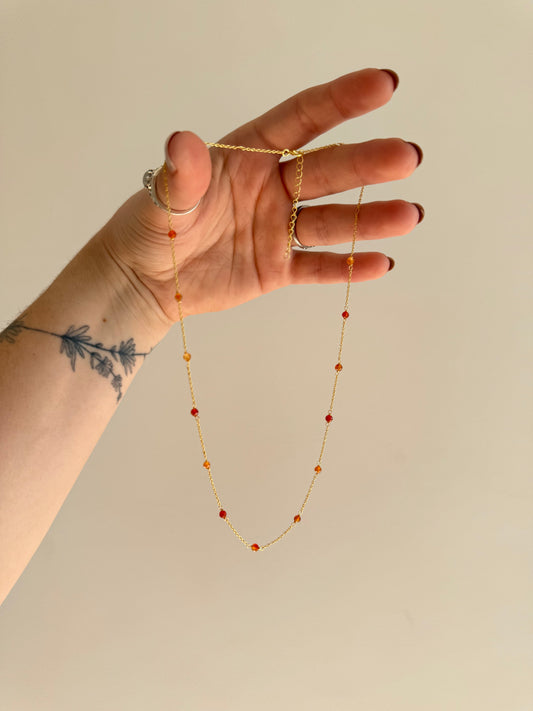 Ember Necklace Gold - Carnelian