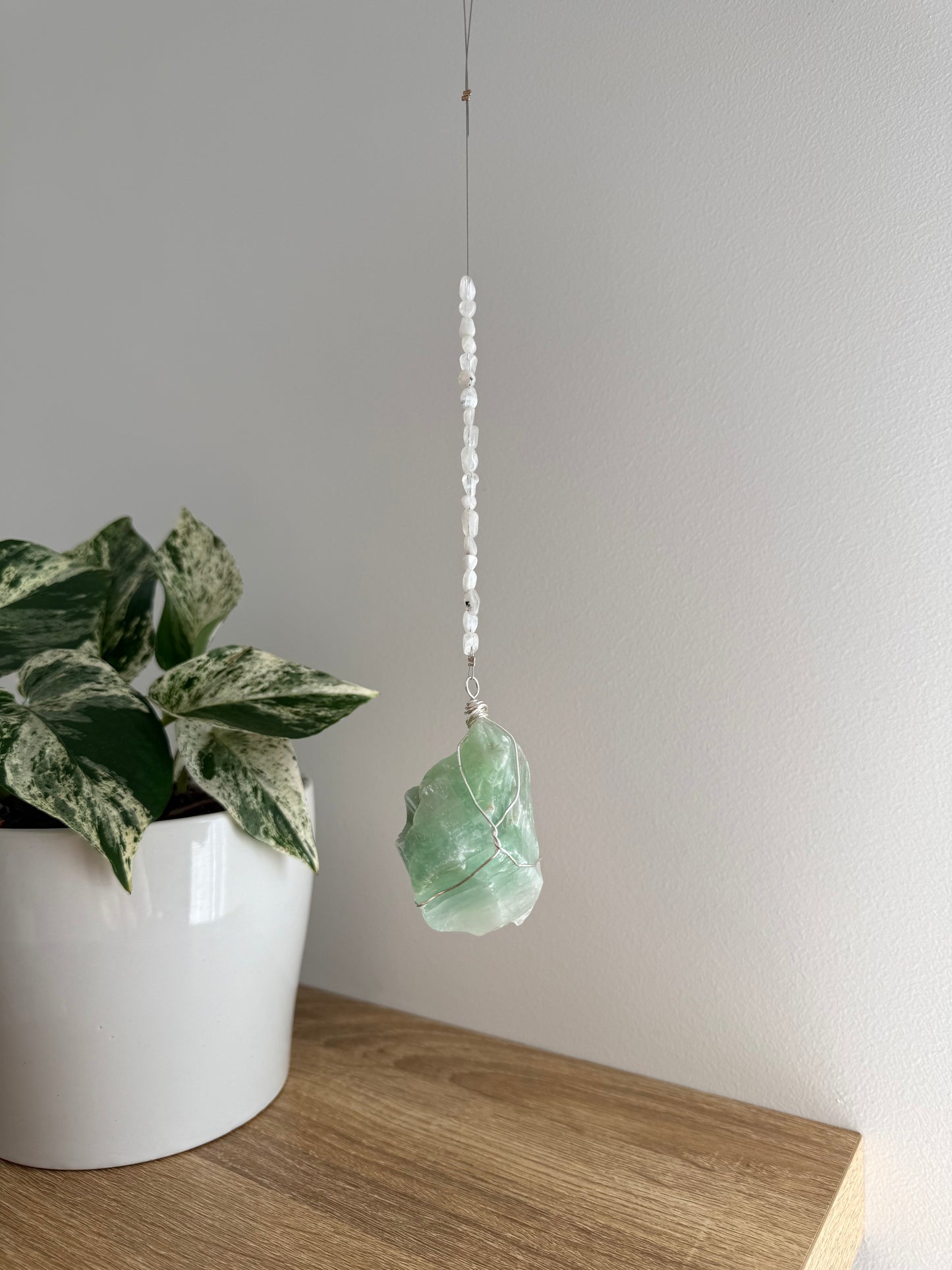 Green Calcite Wrapped Hanger