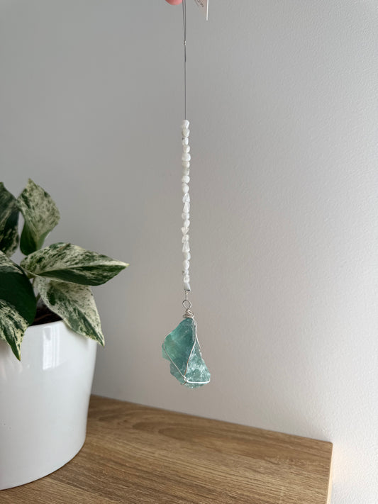Fluorite Wrapped Hanger