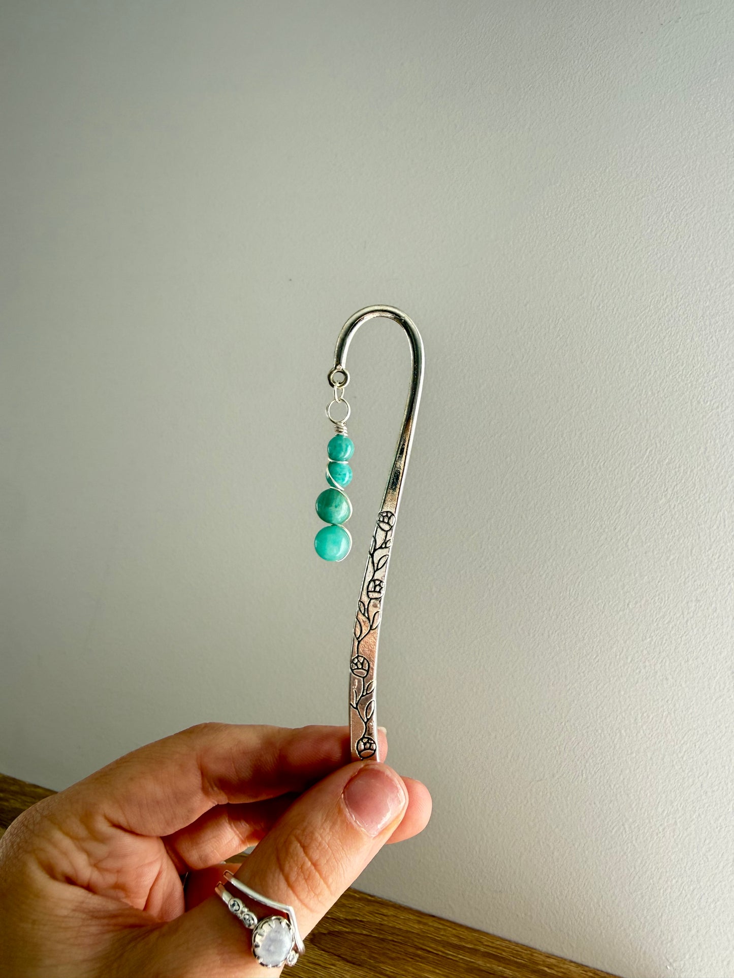 Flower Bookmark - Amazonite
