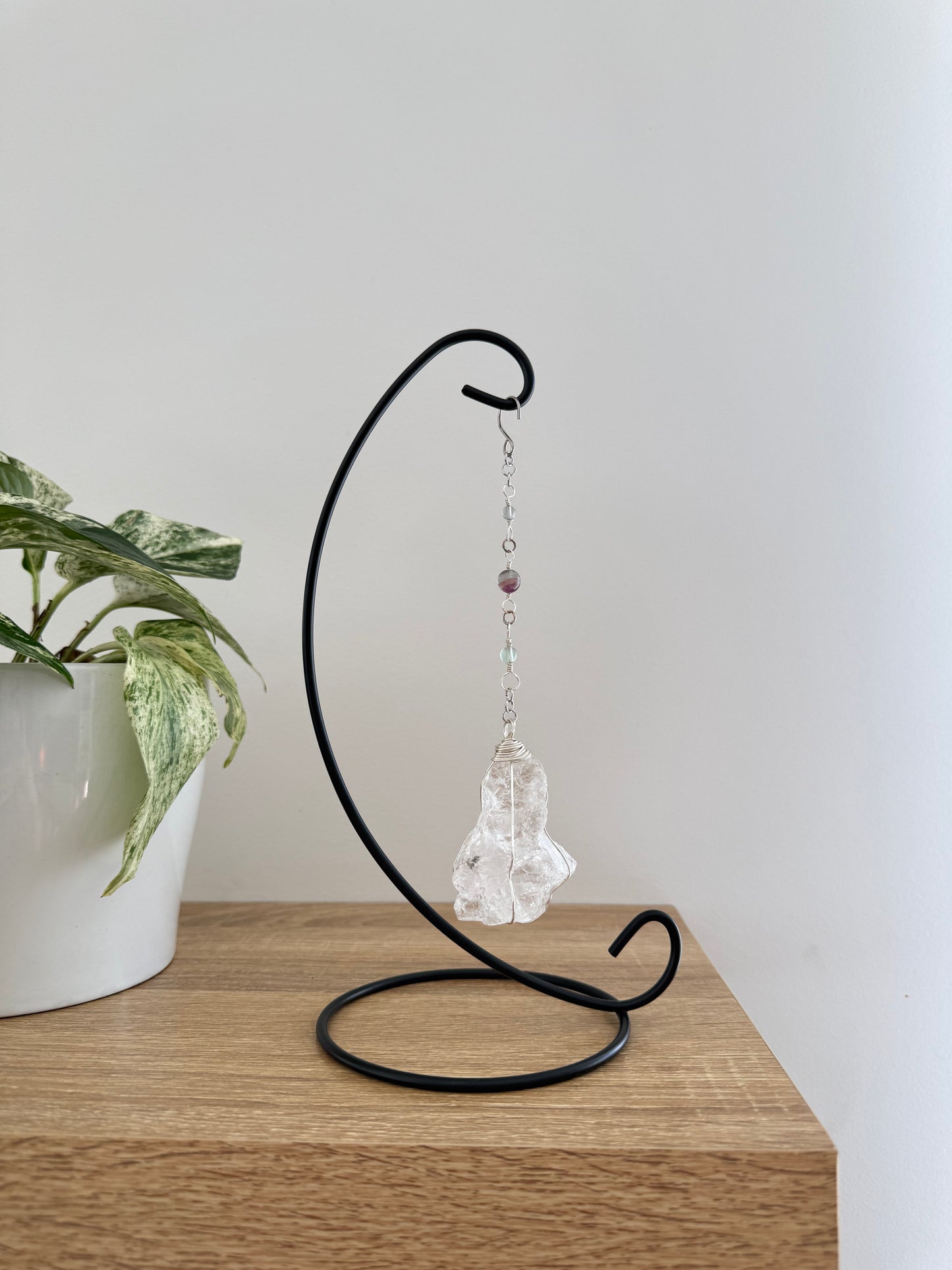 Clear Quartz Wrapped Gemstone Stand
