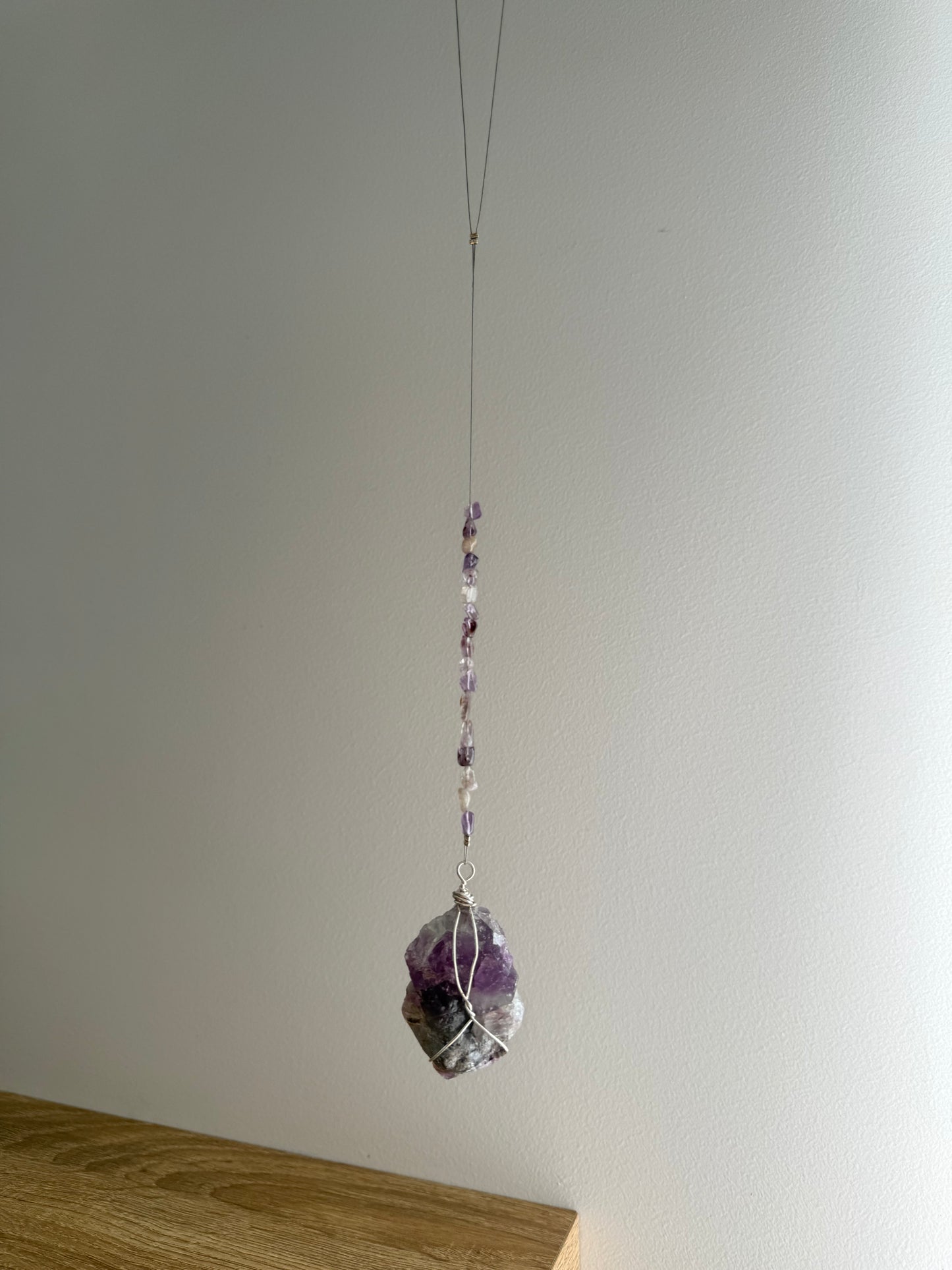 Fluorite Wrapped Hanger