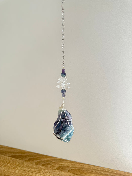 Fluorite Wrapped Chain Hanger