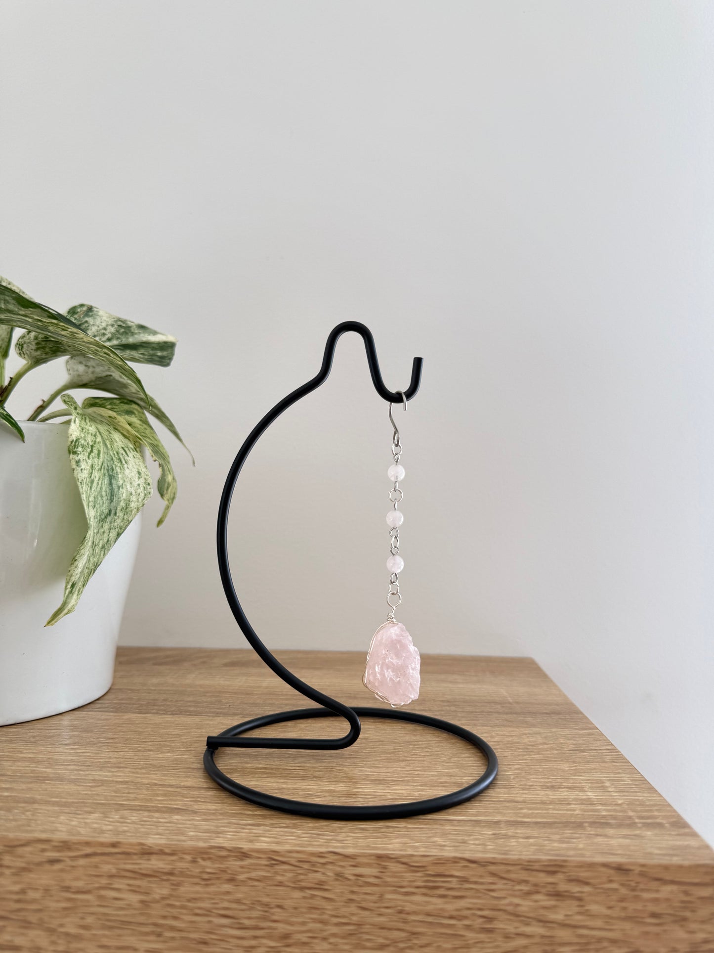 Rose Quartz Wrapped Gemstone Stand