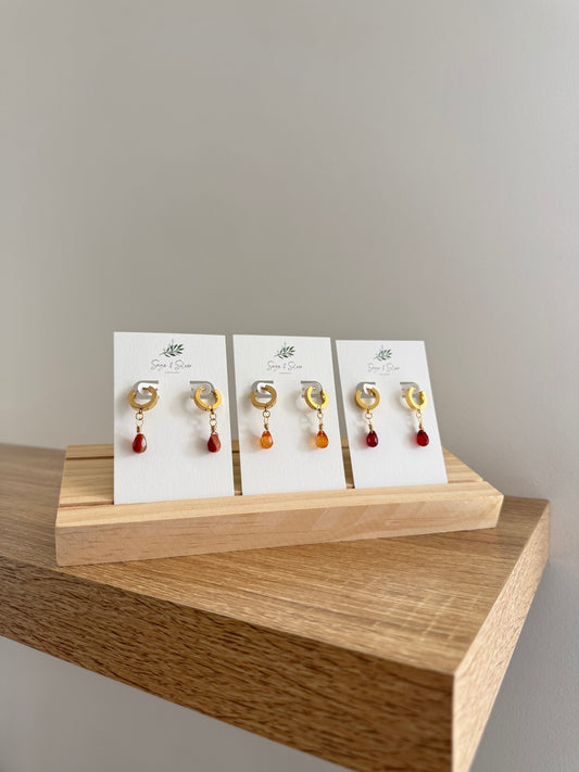 Cleo Earring Gold - Carnelian