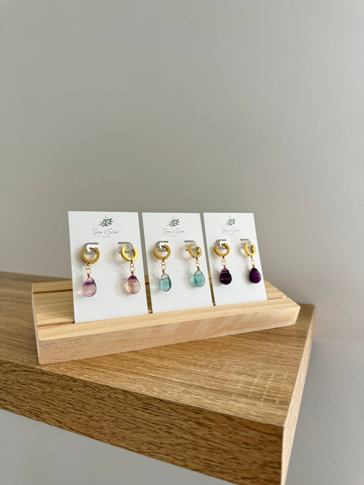 Cleo Earring Gold - Fluorite