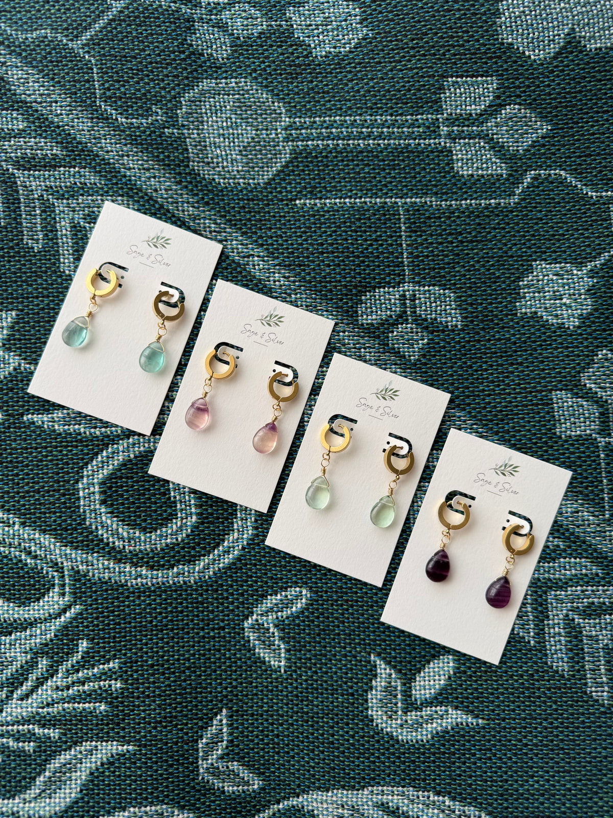 Cleo Earring Gold - Fluorite