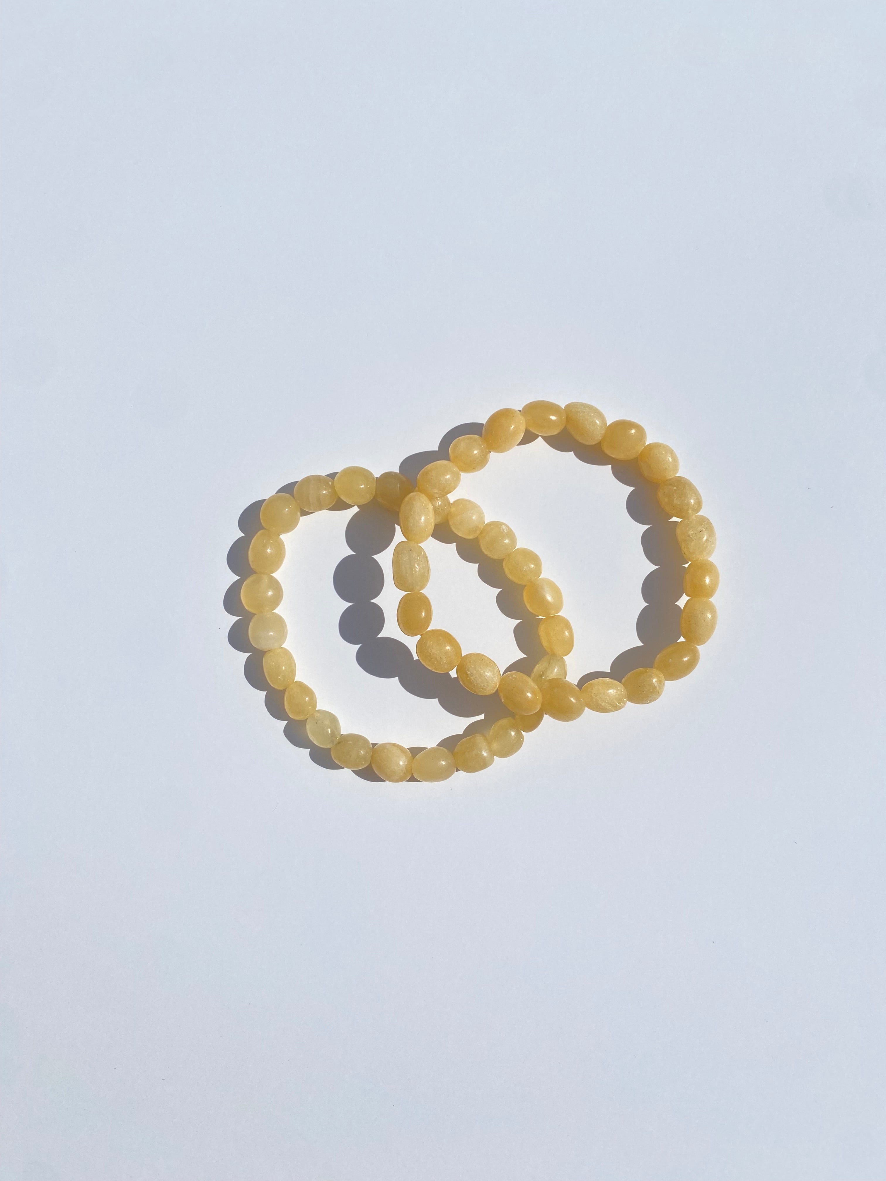 Honey Calcite Bracelet – Sage and Silver