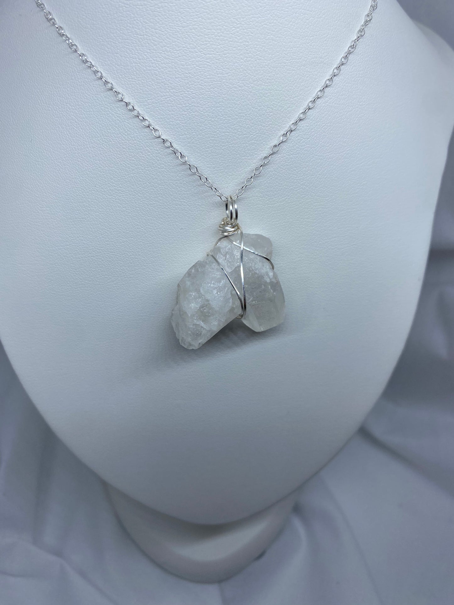 Clear Quartz Wrapped Pointed Pendant A