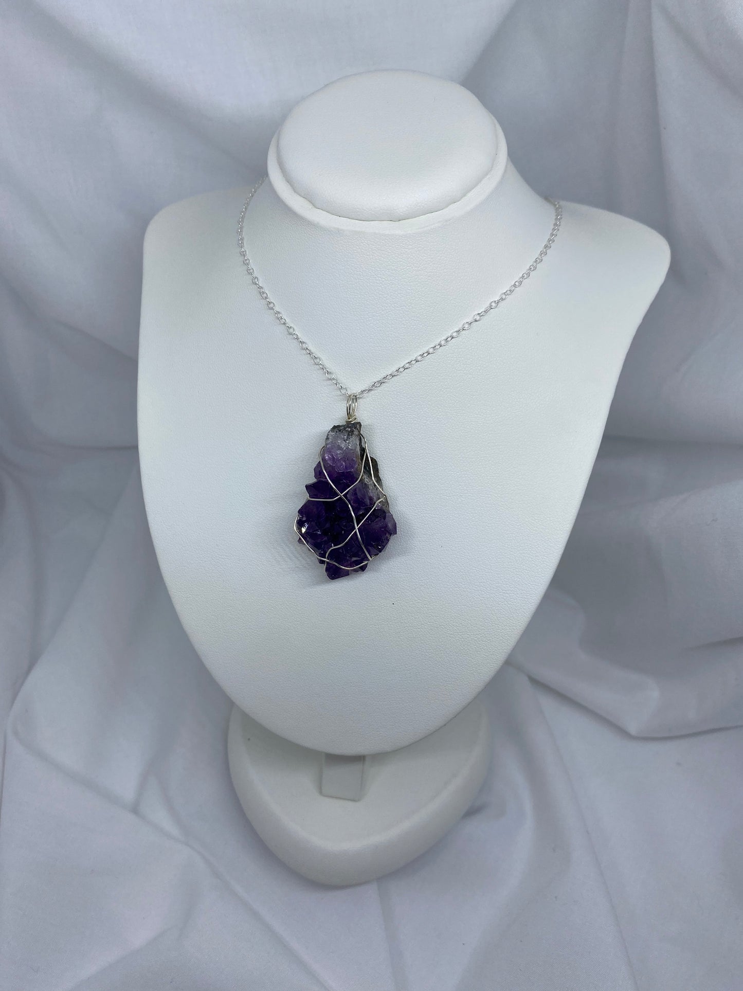 Amethyst Cluster Wrapped Pendant